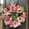 アンティークカラーの豪華ピンク薔薇リース 画像2