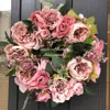 アンティークカラーの豪華ピンク薔薇リース 画像5