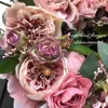 アンティークカラーの豪華ピンク薔薇リース 画像7