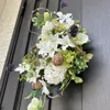 ウオールナッツとホワイトフラワーのハーフムーンリース 画像7