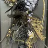 ブラックローズとシルバーマムのしめ縄 画像8