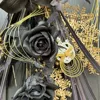 ブラックローズとシルバーマムのしめ縄 画像9