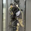 ブラックローズとシルバーマムのしめ縄 画像1