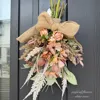 薔薇とコスモスのドライフラワー風スワッグ 画像1