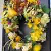 イエローローズとラナンキュラスの馬蹄型リース 画像7