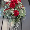 レッドローズのホワイトリースワッグ 画像4