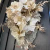 シャンパンゴールドポインセチアのスワッグ 画像6