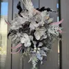 シルバーマグノリアとポインセチアのXmasスワッグ 画像1