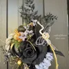 ブラックローズとシルバーマムのしめ縄 画像4