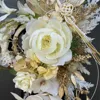 N様ご依頼品:エレガントピオニーのクリームゴールドしめ縄 画像2