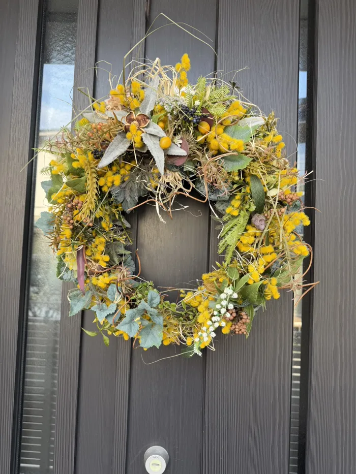 MI様ご依頼品ミモザハーフムーンリース